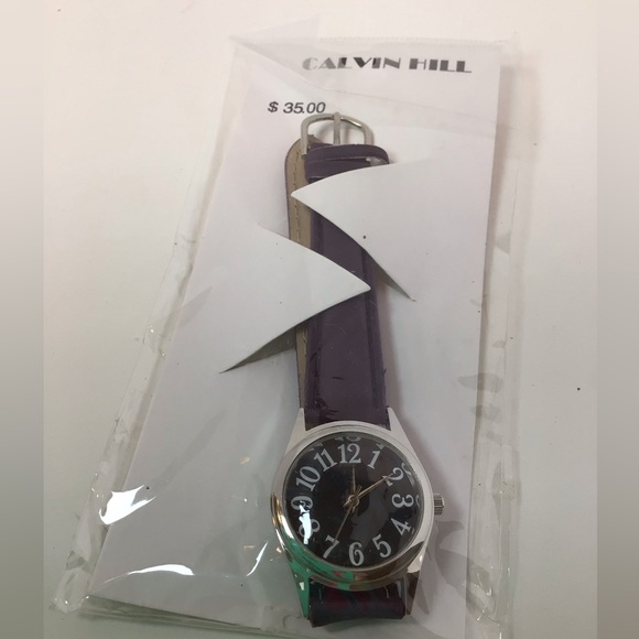 Calvin Hill womens watch with purple leather wristband, NEW - Picture 1 of 3